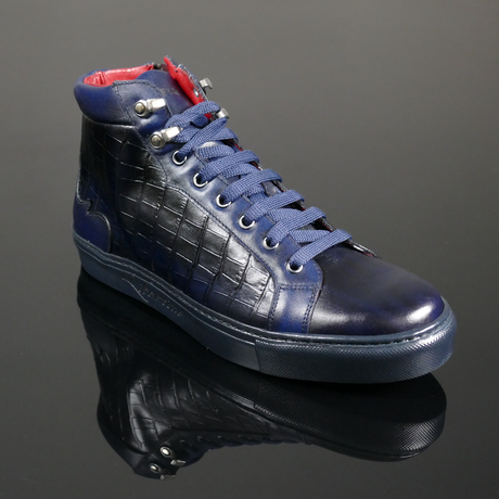 Apollo L058 'Navarra' - Croc emboss Hi-Top sneaker
