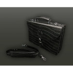 Briefcase - Black Crocodile