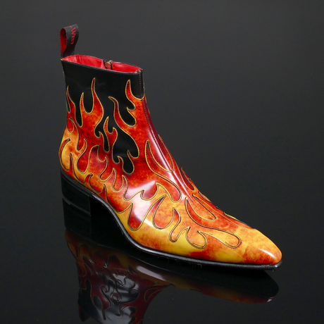 Dilettante 'Hellfire' - Flame Zip Boot