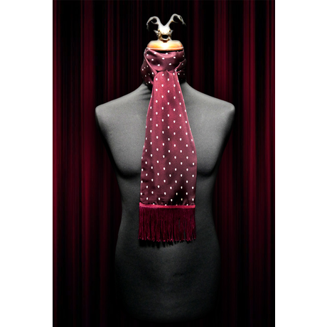 Plum Polka Skull Scarf and Pocket Square Set