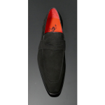 Soprano K630 'D'elegance'  Black Suede Saddle slip on