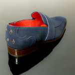 Soprano K630 'D'elegance' Navy Suede Saddle slip on
