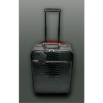 The 'Weekender' Wheeled Suitcase- Black Croc